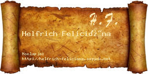 Helfrich Feliciána névjegykártya